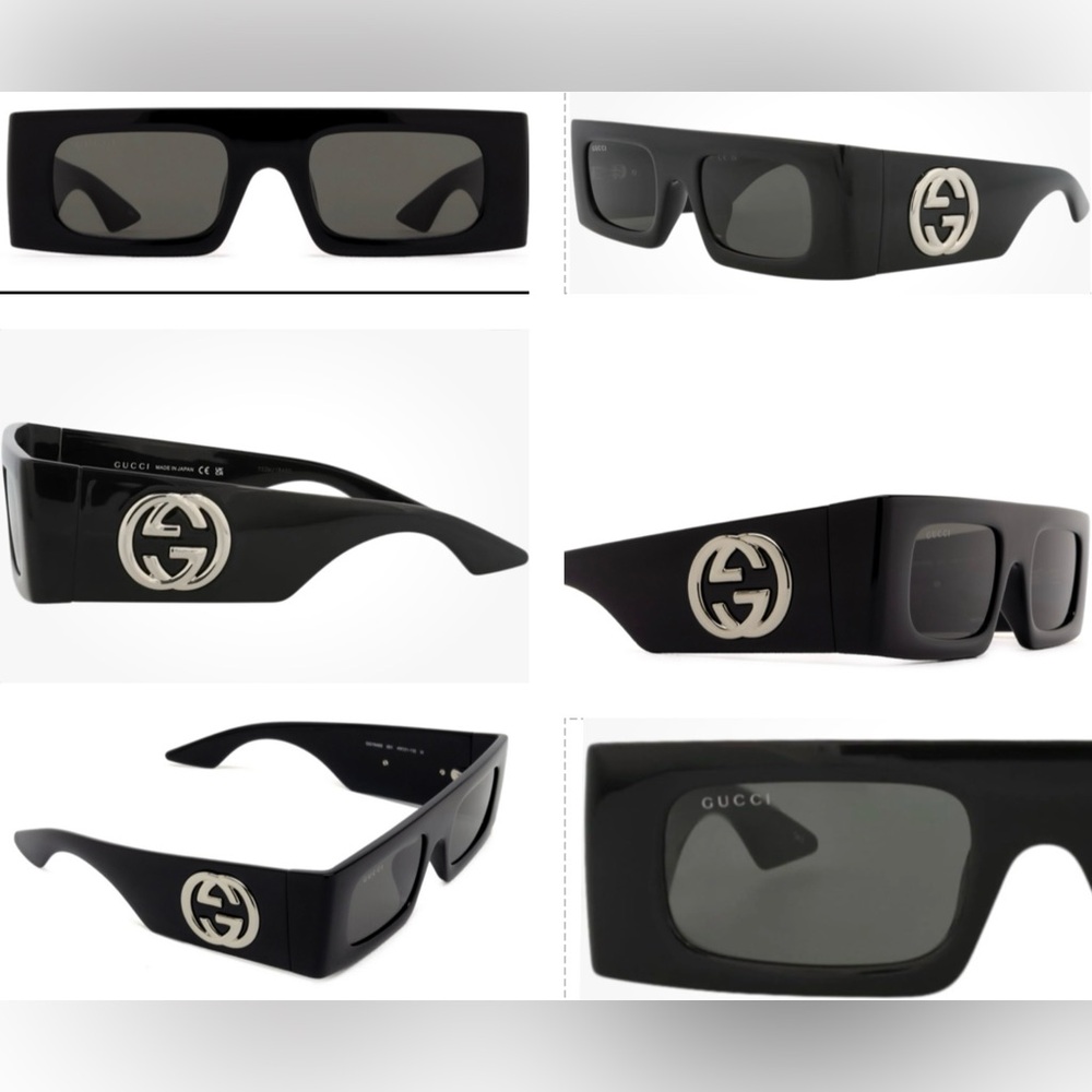 Gucci Unisex Sleek Black Rectangular Frames With … - image 3